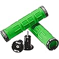 Bat Bite Bike Co. Mountain Bike Handlebar Grips with Alloy Bar End, Double Lock-on MTB Grips, Anti-Slip Bicycle Handle Grips, Comfortable Locking Grip for BMX, Beach Cruiser, E-Bike, Scooter