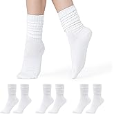 CoolMate Women's Scrunch Crew Socks, Slouchy Mid Calf Boot Socks, 3 Pairs Slouch Socks, US Size 6-10