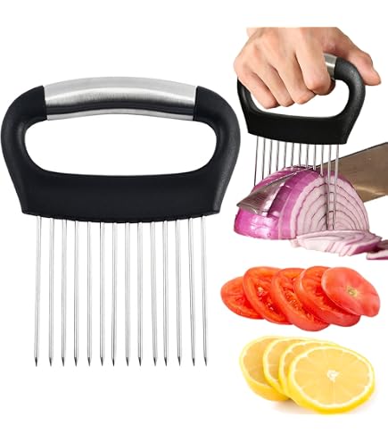ZOOUS Onion Slicer Holder - Stainless Steel | For Tomatoes, Lemons, Avocados