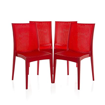 Varmora Designer Chair Set of 4 (Club - Red)