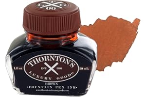 Thornton's Luxury Goods Fountain Pen Ink Bottles 30ml Brown Suitable for All Brands | International Standard Bottled Ink Premium Refill for Calligraphy Pens Gives Smooth Free-Flow Writing