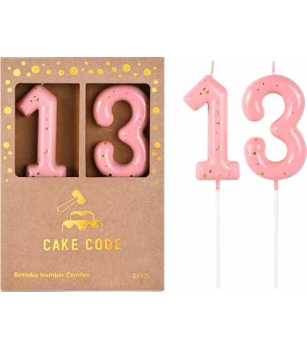 Amazon.com: Zi Lan Pink 13th Birthday Candles Purple Pink Number