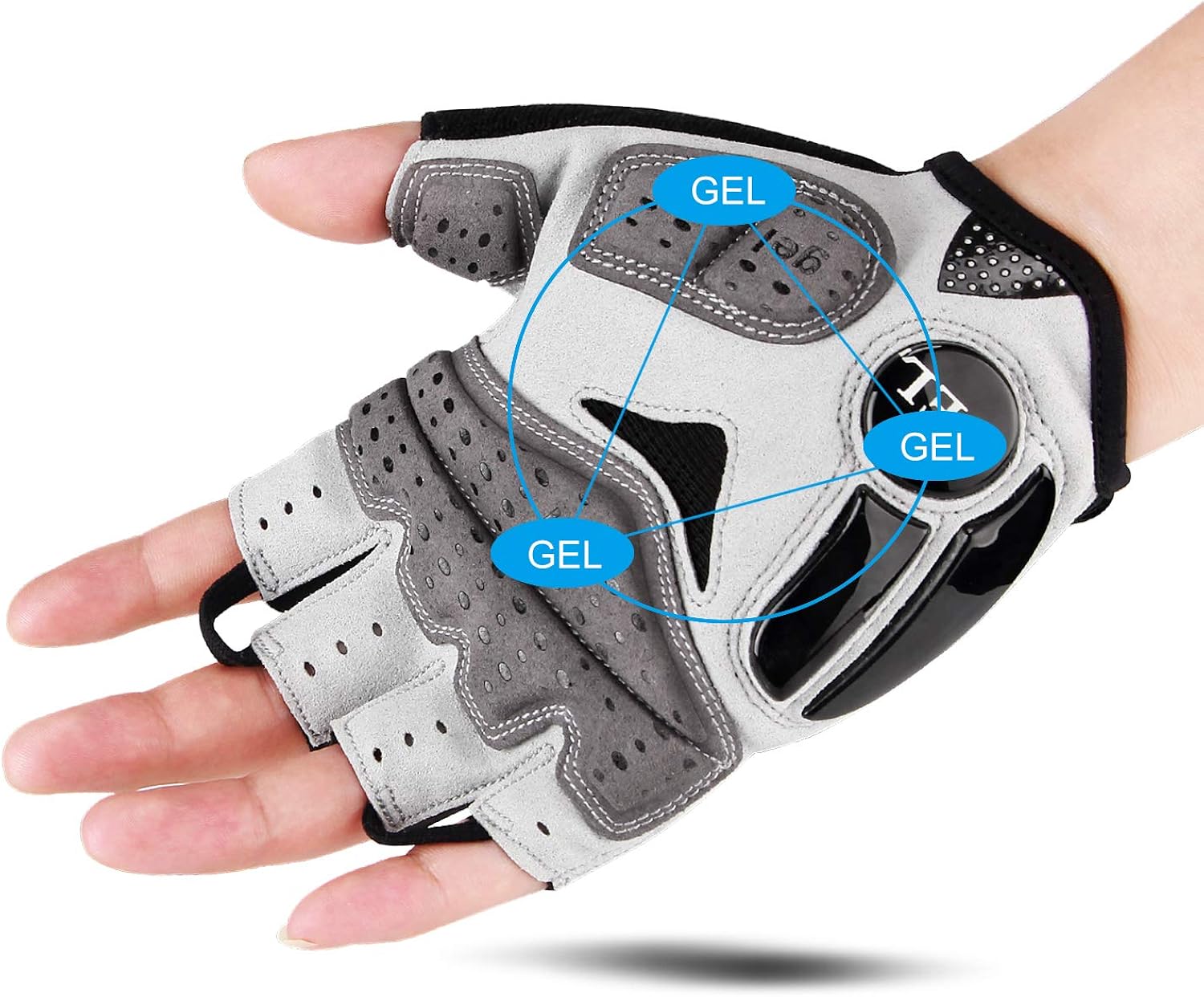 Cycling Gloves for Men Women - Breathable Gel Road Mountain Bike Riding Gloves - Anti-Slip Half Finger Glove for Fitness Cycling Training Outdoor Sports : Clothing