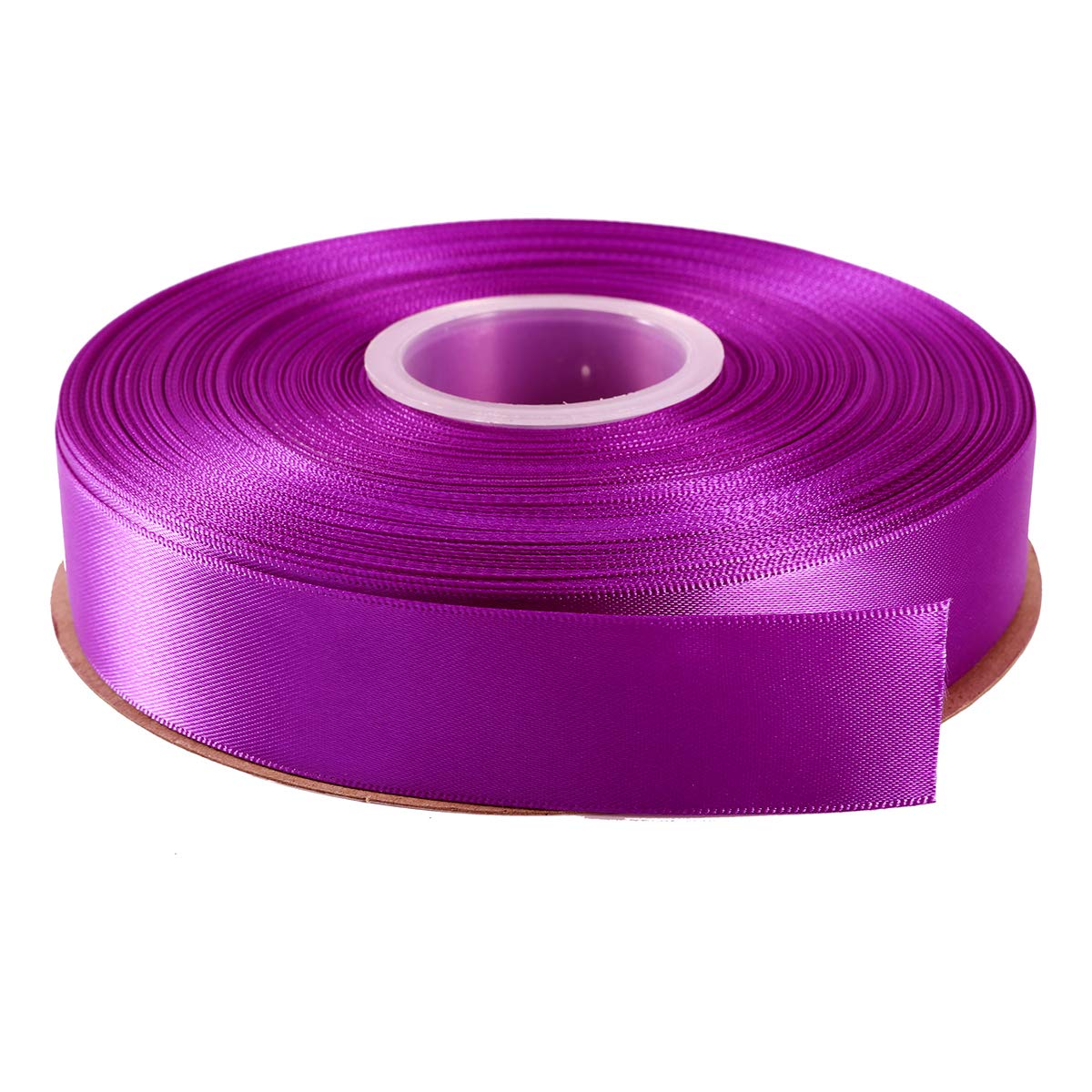 ITIsparkle 25mm Double Faced Satin Ribbon 45 Meters-Roll Set for Gift Wrapping Scrap Books Party Favor Hair Braids Baby Shower Decoration Floral Arrangement Craft Supplies, Purple Ribbon