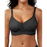 HORISUN Lace Jelly Bras for Women No Underwire Seamless Wireless V Neck Push Up No Wire Full Coverage Bralettes