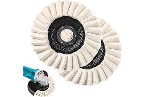 MOREKFLY Wool Felt Flap Polishing Disc, Felt Flap Disc Abrasives Wool Felt Flap Discs Polishing Wheel, Wool Polishing Wheel Disc Buffing Pad, 100 Angle Grinder Abrasives Kit for Metal (115mm, 2)