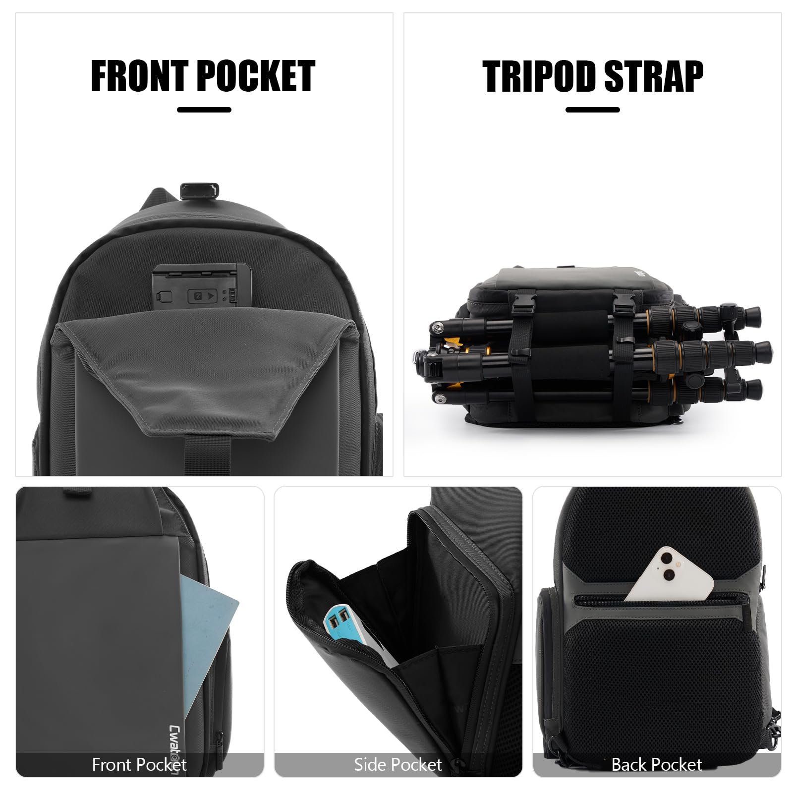 Cwatcun Camera Bag，SLR DSLR Canvas Sling Bag Small Compact Camera Shoulder Bag Crossbody Camera Case photography Purse with Padded Shoulder Strap for Canon Nikon Sony Fuji Mirrorless Cameras