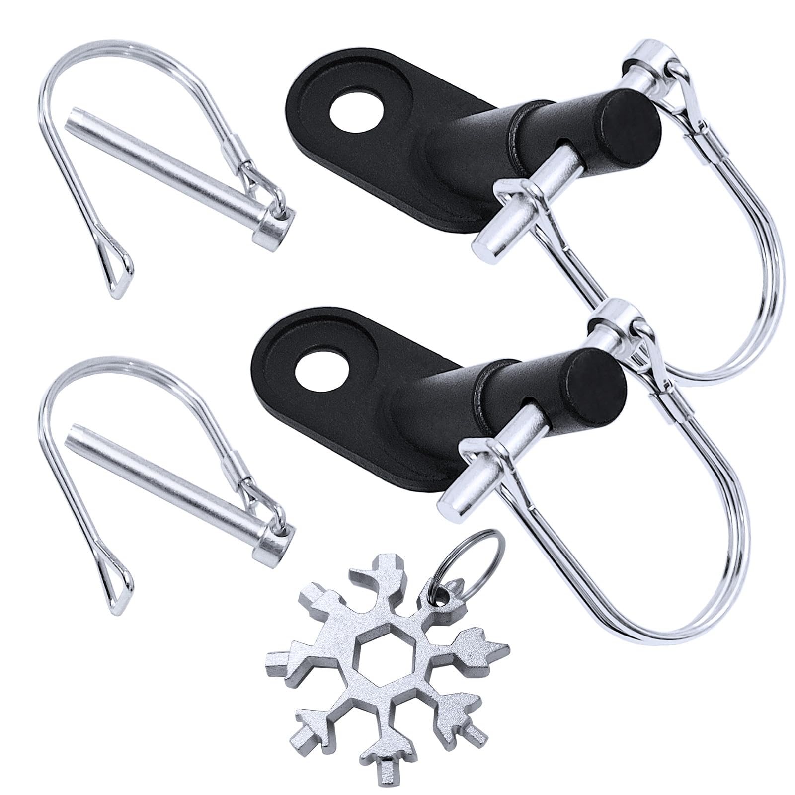 2 Sets Bicycle Hitch Trailer Coupler Hitch Connector Bike Cycling Adapter Accessories, Bicycle Trailer Hitch Connector Attachment with Tool