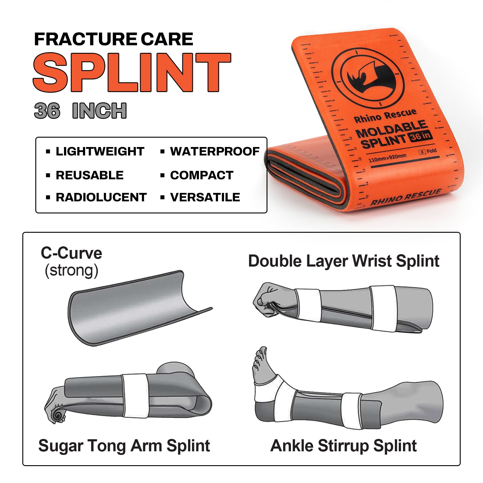 RHINO RESCUE First Aid Splint 36