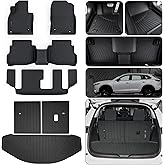 AltraVos Floor Mats & Trunk Mat (Only Fit Sport Version) for 2016-2022 2023 Mazda CX-9 CX9 (7 Seats-2 Row Bench Seat),TPE All Weather Protection Floor Liners & Cargo Liners & Backrest Mat