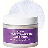 HYAAH Synergy Mask Pad - Korean Face Toner Pads with Kelp Seaweed Extract, Cica, Panthenol and Ectoin - Calming, Hydrating, Pore Refining - Soft Cotton Pad for Sensitive Skin, 60 Pads