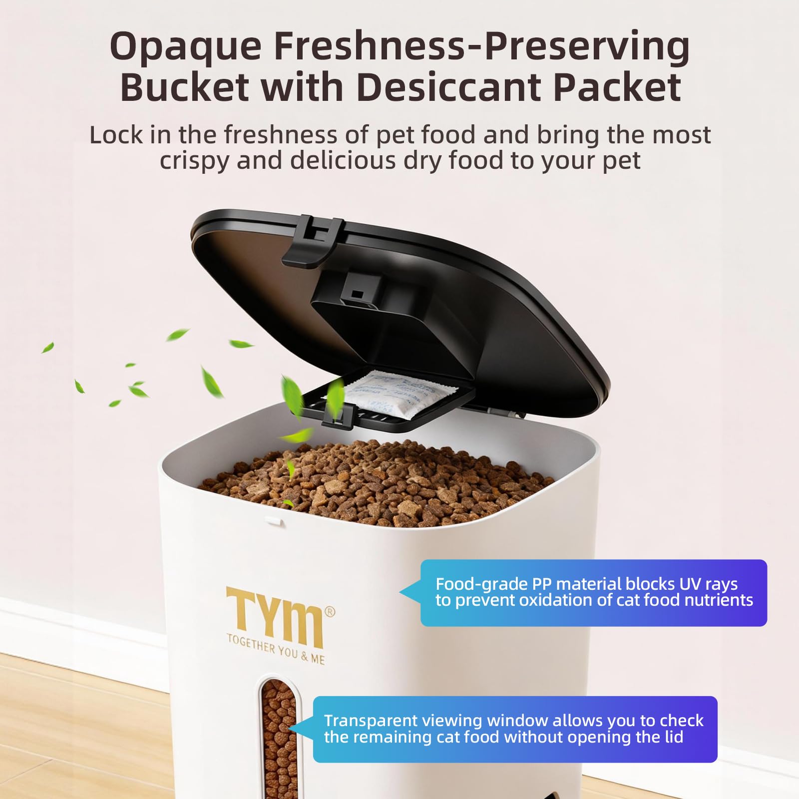 TYM Automatic Cat Feeder 7L Time Cat Feeder for Dry Food APP Control Pet Food Dispenser Programmable Portion Size Auto Feeder for Cats and Dogs with Stainless Bowl Large Capacity(WiFi is Not Required)