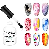 Creaglam Blooming Gel Nail Polish: Marble Natural Stone Clear Blossom Gel Polish for Women at Home Art Design - 15ml Nail Glu