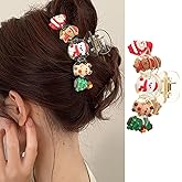 Christmas Hair Clips Christmas Hair Claw Clips Xmas Tree Snowman Santa Claus Elk Hair Accessories Nonslip Claw Clip Winter Strong Grip Hair Clip Xmas Hair Claws for Women Thin and Thick Hair