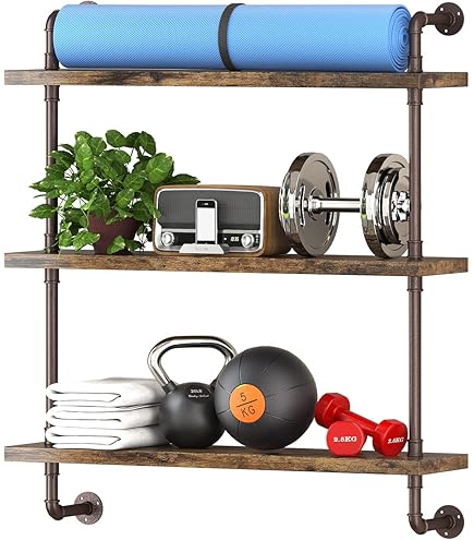 Amazon.com: Industrial Wall Mounted Iron Floating Pipe Shelves