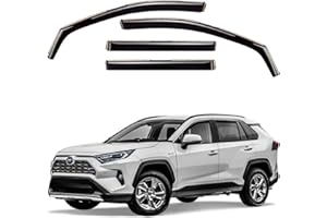 GrandWheel Co Smoke Tinted in-Channel Side Window Vent Visor Deflectors Rain Guards Compatible with Toyota Rav4 2019-2023-4pcs. GW0317