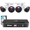 Swann Pro 4K Ultra HD, 8 Channel Security System, 2TB NVR, 4 Bullet PoE IP Cameras Outdoor, Wired Surveillance CCTV, Heat Motion Vehicle Detection, LED Light, 24/7 Recording Security Camera, 889804