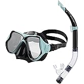 Hawaii Divers Manta Ray Adult Snorkel Set - Tempered Glass Snorkeling Mask, One Size, Silicone Mouthpiece Snorkeling Gear, Quick-Release Buckle, Includes Mask and Snorkel for Adult Unisex