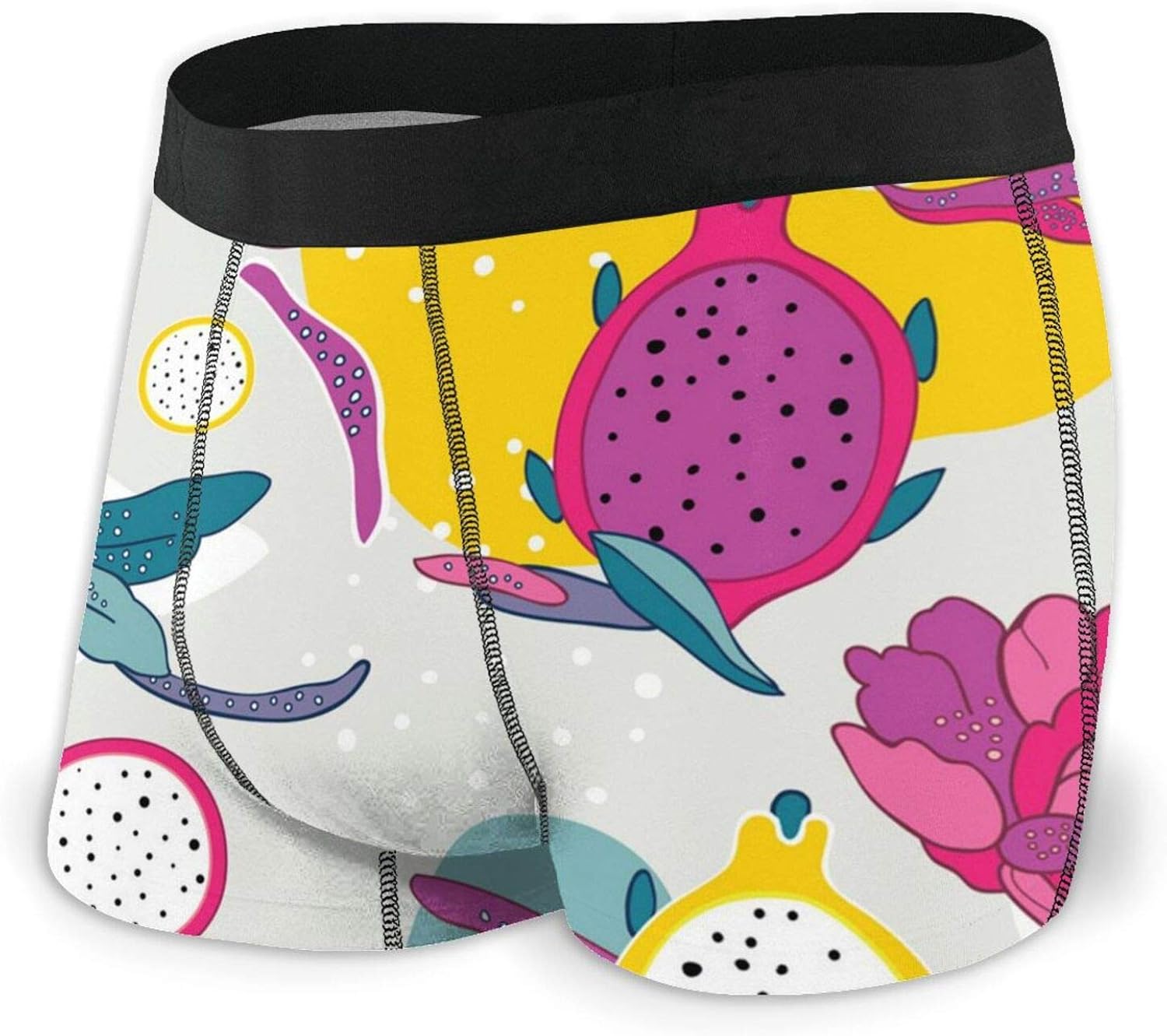 Funny Boxer Briefs for Mens Fruits Dragon Fruit Printed Underwear