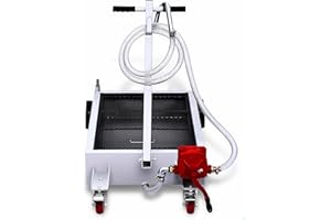 15 gal Drain Pan,Oil Drain Tank with 8 ft Hose & Folding Handle, Rolling Oil Drain Cart for Cars, Trucks,SUV,RVs