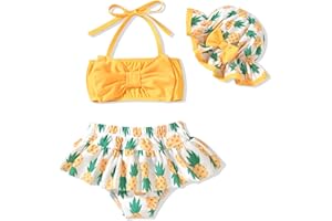 Aalizzwell Baby Girl 2-Piece Bikini Swimsuit with Hat