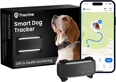 Tractive Smart Dog Tracker 2025 Edition Real-time GPS Vitals Black