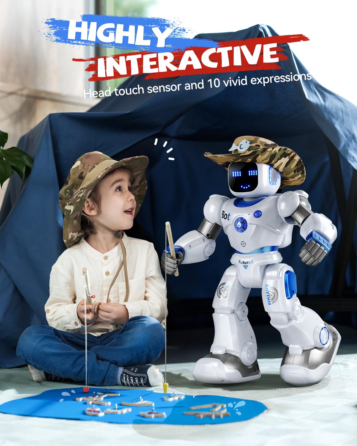 Ruko 1088 Smart Robots for Kids, Large Programmable Interactive RC Robot with Voice Control, APP Control, Present for 4 5 6 7 8 9 Years Old Kids Boys and Girls