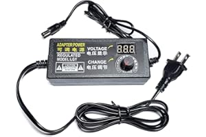 USMILE Adjustable AC/DC Switching Power Adapter Variable Voltage DC5525 Power Supply 4-24V 4V 9V 12v 14V 15V 18V 24V 2A 48W Speed Control Volt for Electric Fan Drill Motor Speed Controller Arduino