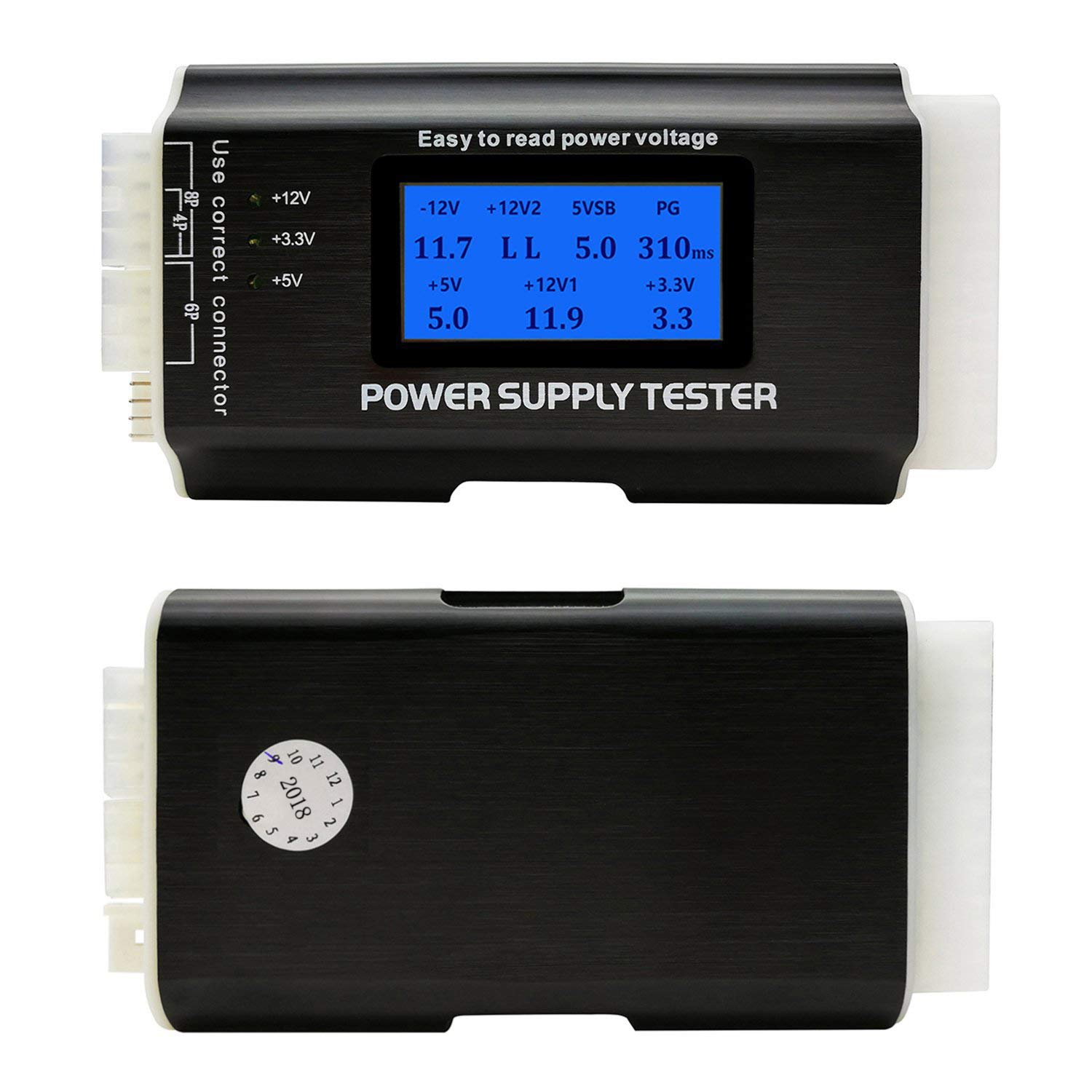 Photo 1 of Computer PC Power Supply Tester, ATX/ITX/IDE/HDD/SATA/BYI Connectors Power Supply Tester, 1.8'' LCD Screen (Aluminum Alloy Enclosure)
