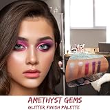 Profusion Cosmetics 5 Shade Glitter Eyeshadow Palette Amethyst Gems view 2