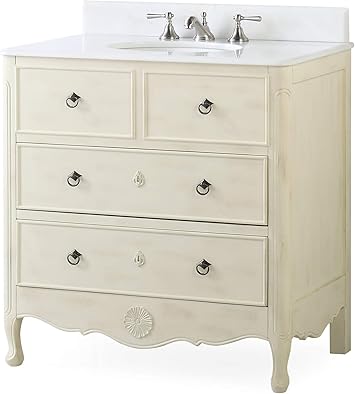 Mrdirect Cream Pinta Compound Stone Rectangular Vessel Bathroom