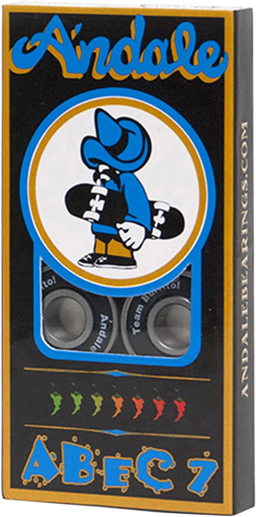 Andale Abec 7 Bearings Black Skateboarding Bearings