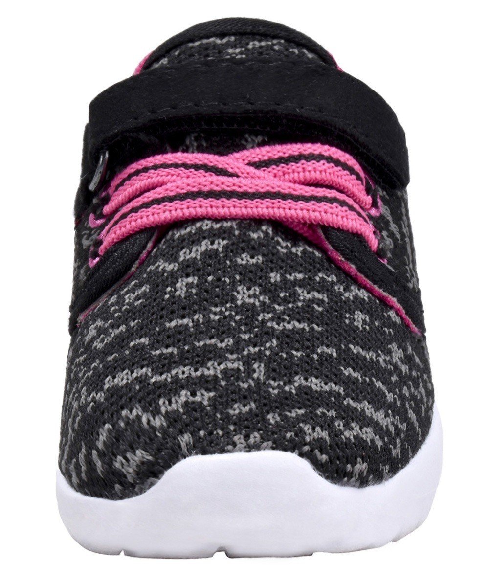Toddler\'s Lightweight Sneakers Boys and Girls Cute Casual Running Shoes Multiple Colors (7 M US Toddler, Black/Fuchsia)