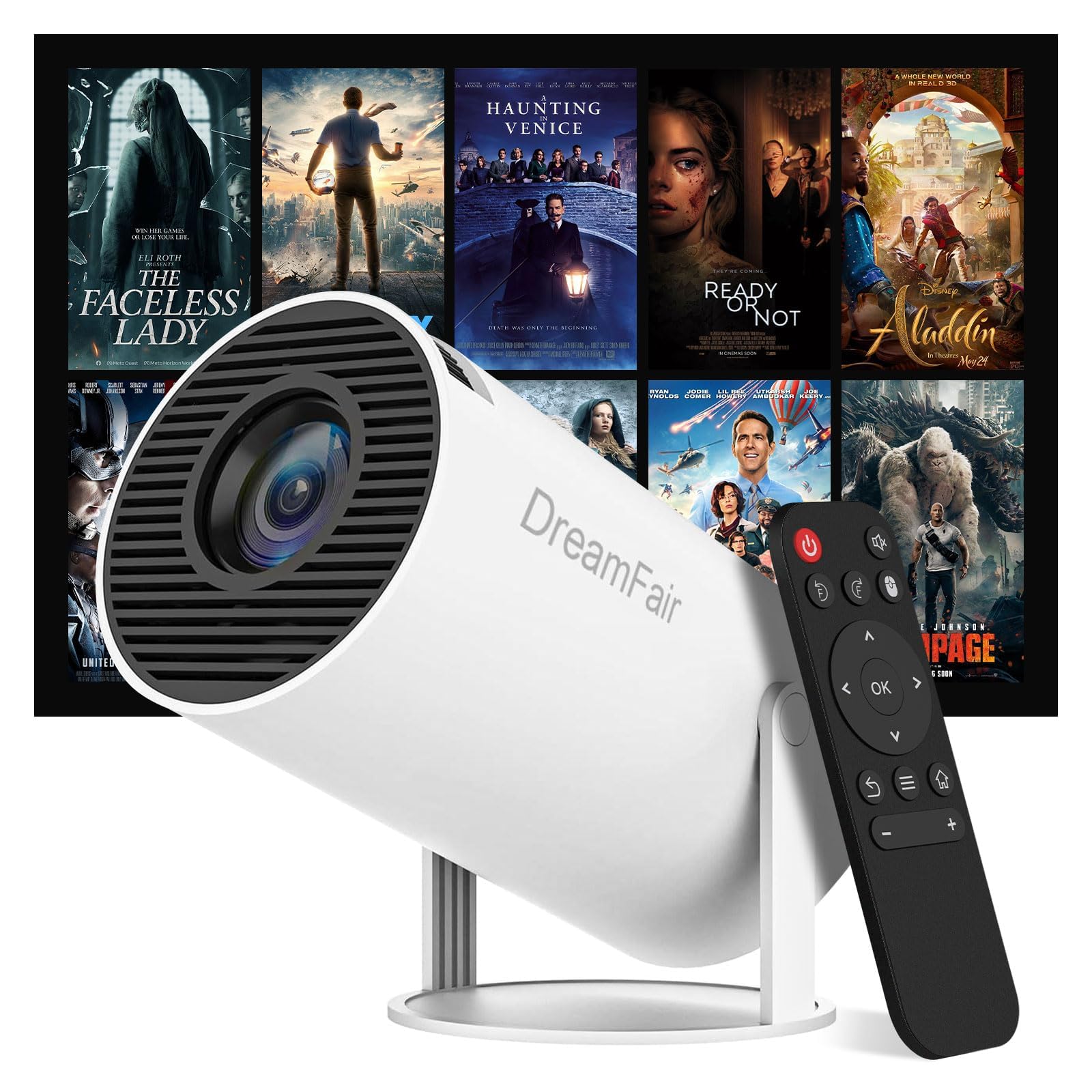 Mini Projector, Support 4K 1080P Portable Projector with Dual Band ...