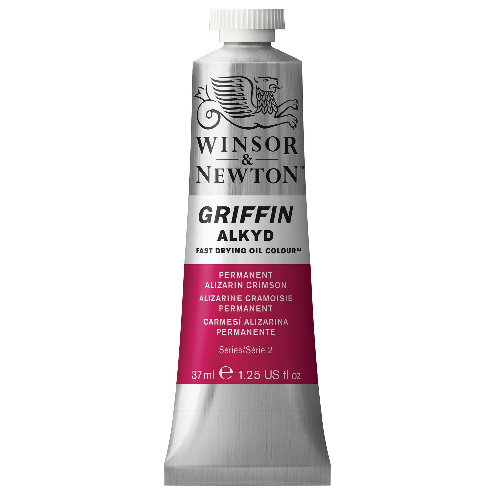 Winsor & Newton 1914468 Griffin 37ml Alkyd Fast Drying Oil Colour Tube - Permanent Alizarin Crimson — image 1