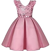 BUNNY LULU Knee-Length Girls Dress Sloping Shoulder Bridesmaid Wedding Princess Children's Bow Birthday Ball Party