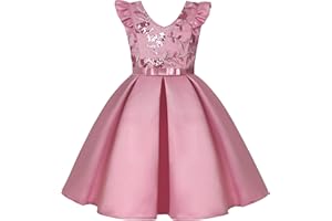 BUNNY LULU Knee-Length Girls Dress Sloping Shoulder Bridesmaid Wedding Princess Children's Bow Birthday Ball Party