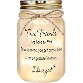 Rxyjlhjx Best Friend Gift for Women - Mason Jar Night Light for Bestie,Christmas Thanksgiving Decor Birthday Gifts for Best Friend Woman