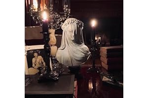 Enrotar Veiled Lady Bust, 9.8" Maiden Bust Gothic Statue Handmade Sculpture Veiled Lady Cloaked Woman Home Decor Living Room Art Collection Decorative Objects