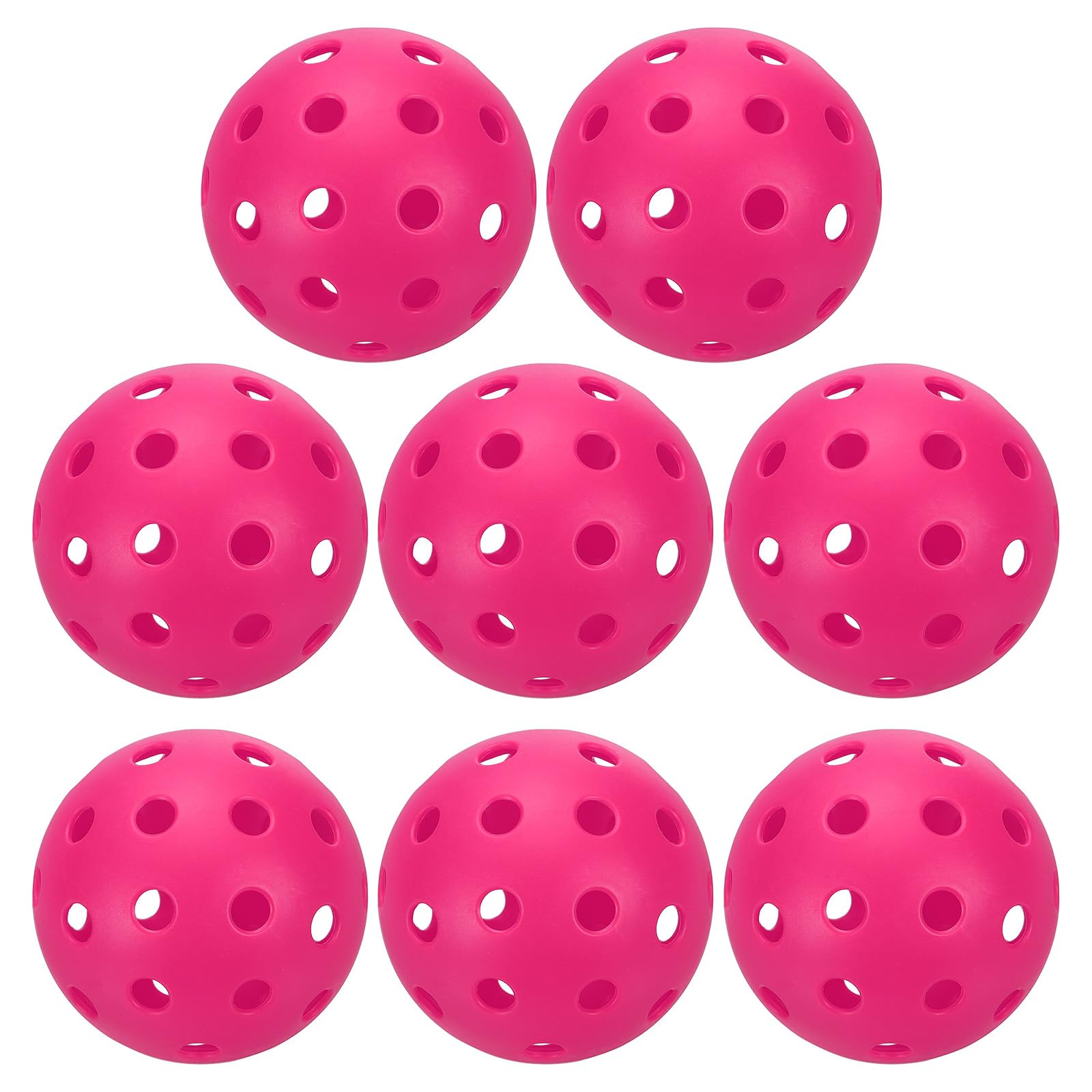 PATIKIL Outdoor Pickleball Balls 40 Holes Pickleball 8 Pack Pickleball Balls for Amateurs Indoor and Outdoor Sport, Rose Red