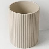 DoveeDosa Beige Luxury Stone Bathroom Trash Can, Modern Bathroom Office Trash Can, Resin Wastebasket, Garbage Receptacle Bin for Bathrooms, Offices, Powder Rooms, Kitchens (Beige)