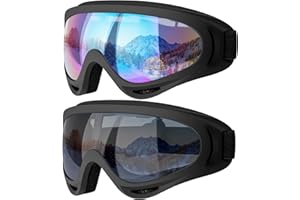 COOLOO Ski Goggles, Snow Snowboard Goggles for Men Women Kids - UV Protection Foam Anti-Scratch Dustproof