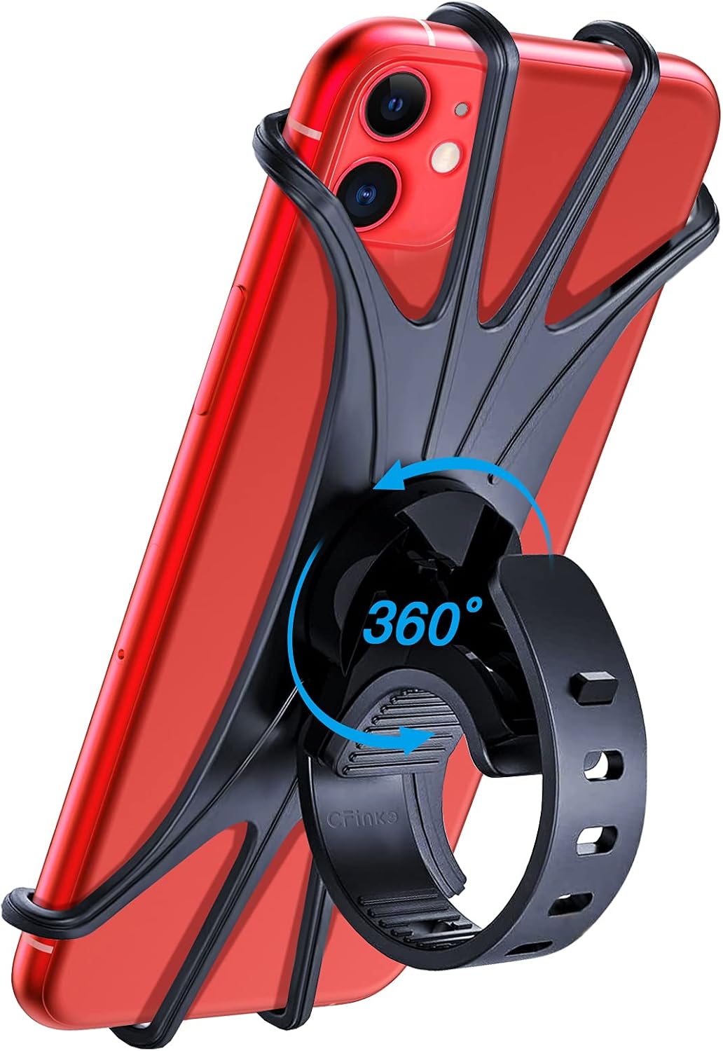 Phone Holder for Bike 360° Rotation Motorcycle Phone Mount with Silicone Buckle Design Adjustable Handlebars Bicycle Phone Mount Universal for iPhone 12 11 Pro X 8 7 SE, Samsung S20, 4'' - 7'' Phones