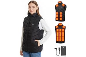 THETHEKU Heated Vest Women with 30000mAh Battery Pack 7.4V 26 Heating Zones Power Bank DC/USB Warming Electric Jacket for women