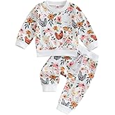 Cute Baby Girl Clothes Long Sleeve Print Sweatshirt Top and Pants Set Toddler Girl Fall Outfits