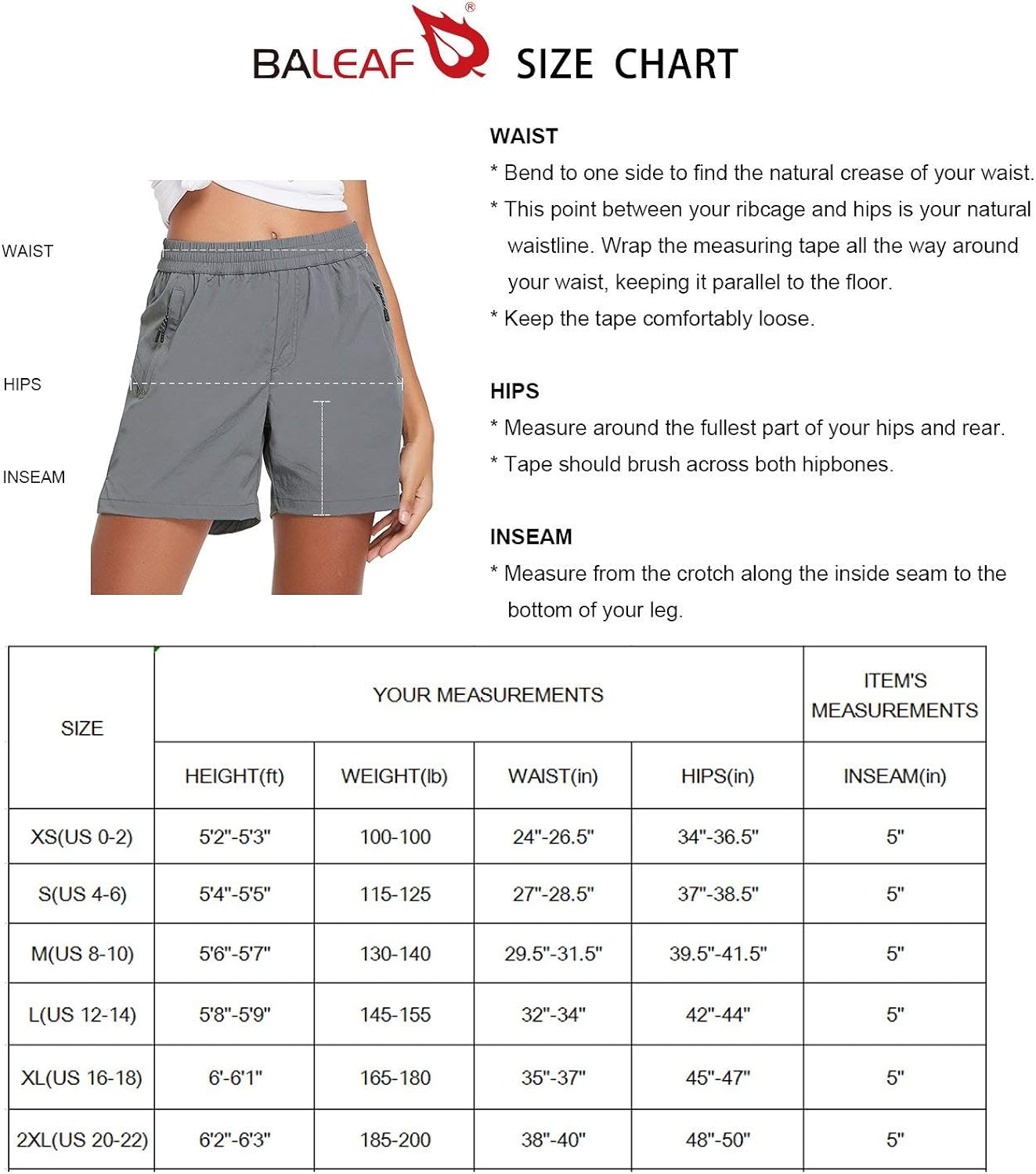 BALEAF Women's 5" Athletic Shorts Quick Dry Lightweight for Hiking, Workout, Running with Zipper Pocket UPF 50+ : Clothing