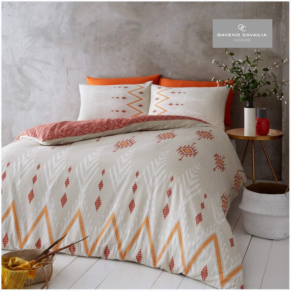 Gaveno Cavailia Traditional Tribal Duvet Cover Quilt Bed Set With Pillow Case Reversible Poly Cotton Nico Natural Double Size Bedding Amazon Co Uk Kitchen Home
