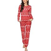 Ekouaer Womens Jogger Pajama Sets Long Sleeve Sleepwear Round Neck Nightwear Soft Pjs Lounge Sets with Pockets