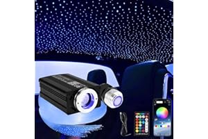APLOS Fiber Optic Lights 16W-Starlight Headliner Kit, Twinkle & Meteor Effects, RGBW Sound Activated Lights,Bluetooth APP & Remote Control,0.75mm6.5ft/2m500pcs for Car and Home Decoration