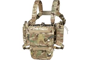 VOTAGOO Chest Rig-Tactical Chest Rig，Molle Modular Micro Fight Chest Rigs Adjustable&Detachable with 5.56/7.62 Magazine Pouch